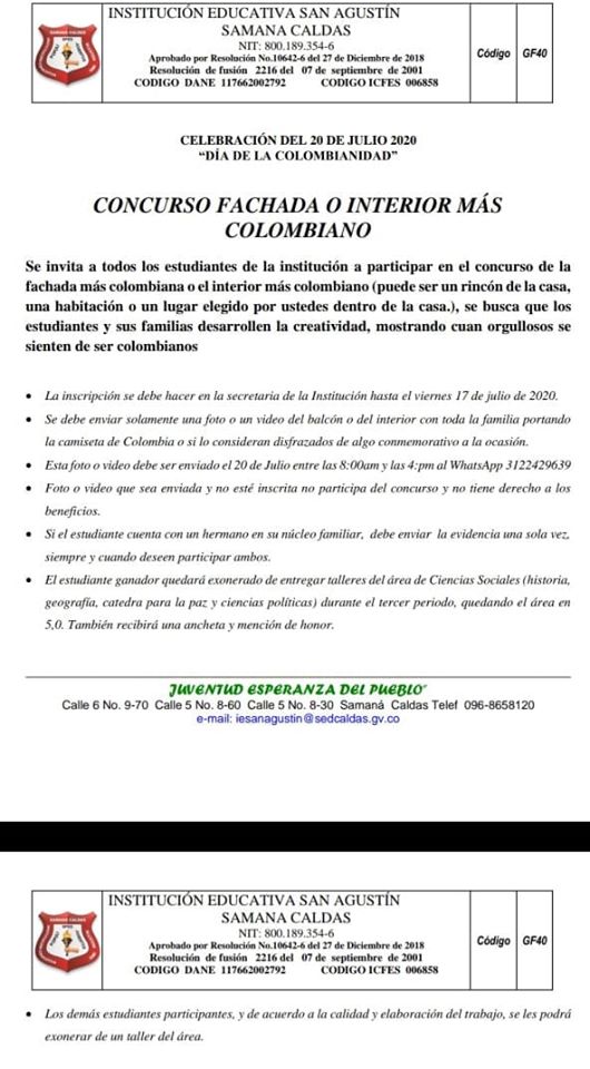 CONCURSO FACHADA O INTERIOR M�S COLOMBIANO